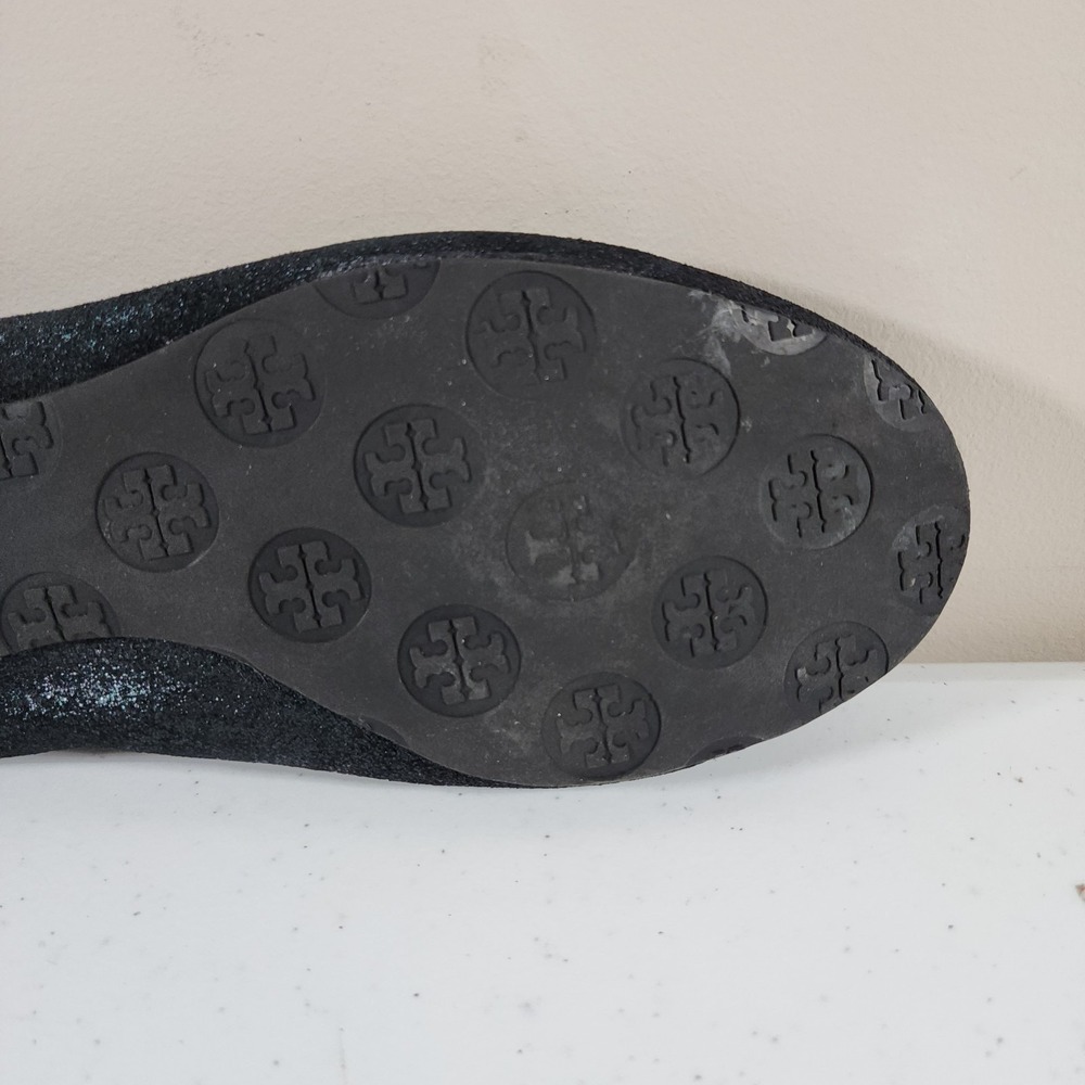 Tory Burch Minnie Travel Ballet with Logo Size 9 M Black Leather Used - Picture 15 of 16